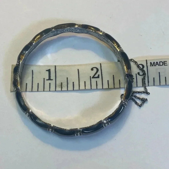 SIAM STERLING SILVER HINGED BANGLE BRACELET. VINTAGE - Picture 6 of 11